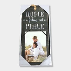 Home Is A Feeling Not A Place Wood Rustic Farmhouse Picture Frame Wall Art Sign